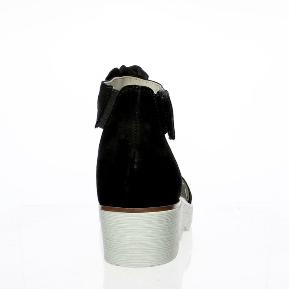 Gabor Samtchevreau Black T-Strap Wedge Flat Sandal - Picture 3 of 11